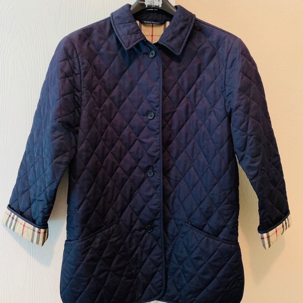 Burberry Nova Check Navy Quilted Coat